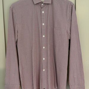 Billy Reid Red and White Checkered Shirt